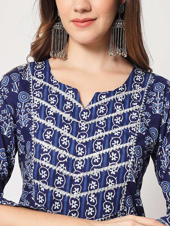 women three quarter sleeve kurta pant with dupatta set - 21304177 -  Standard Image - 6