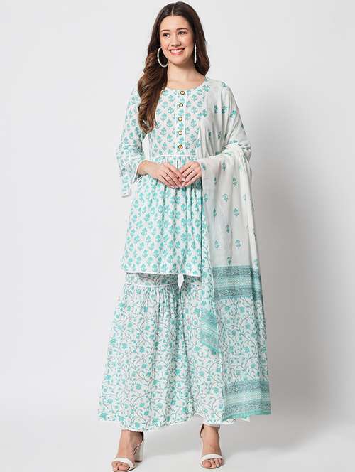 women kurta sharara set with dupatta - 21304189 -  Standard Image - 0