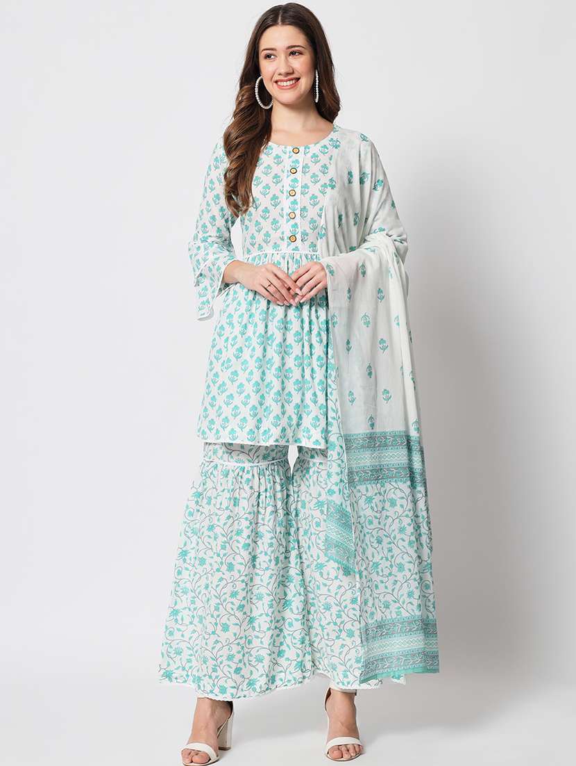 women kurta sharara set with dupatta - 21304189 -  Zoom Image - 0