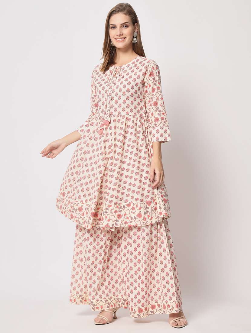 women kurta sharara set with dupatta