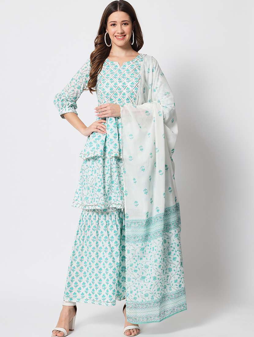 women kurta sharara set with dupatta