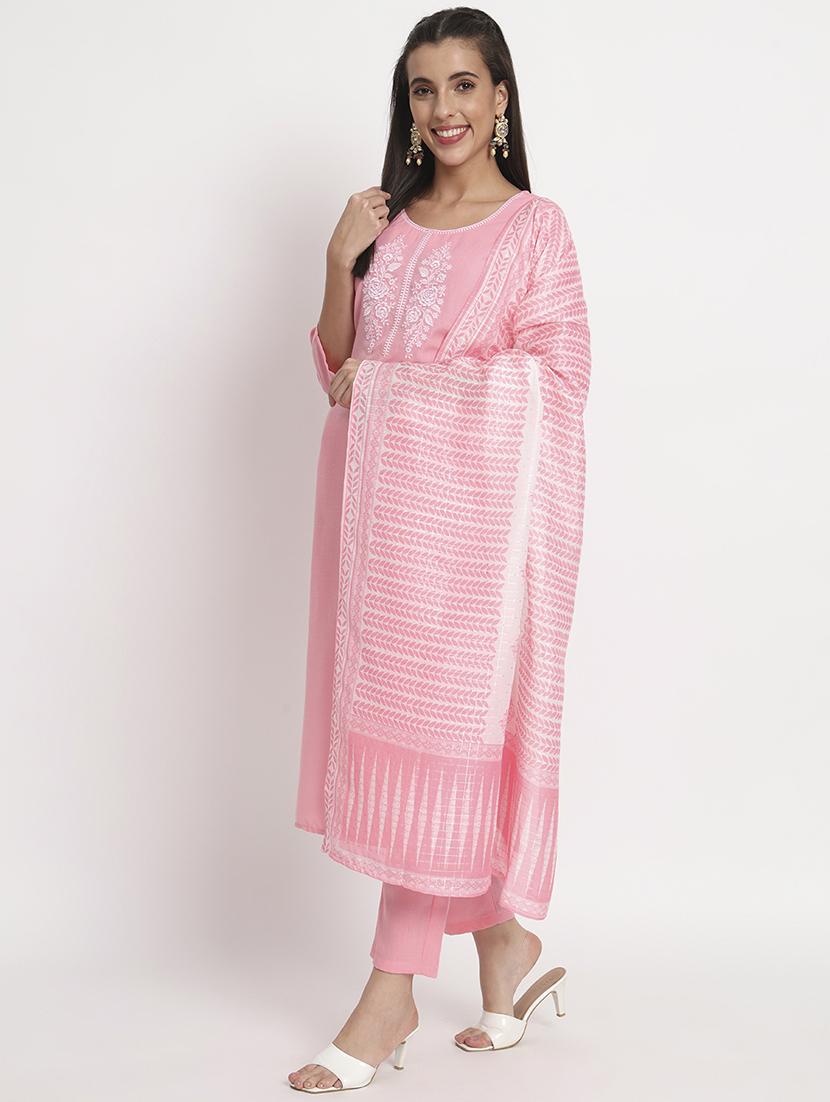 women three quarter sleeve kurta pant with dupatta set - 21304216 - Standard Image - 1