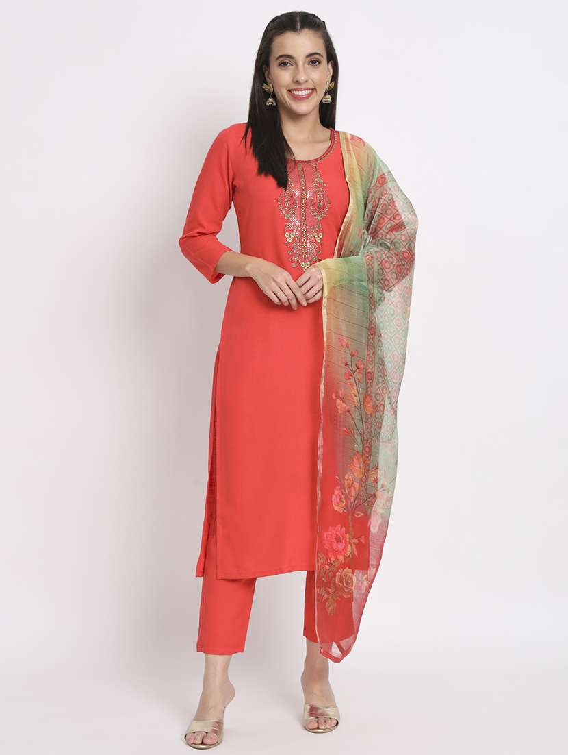women kurta pant set with dupatta - 21304217 - Standard Image - 1