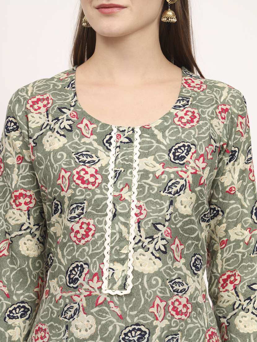 women three quarter sleeve kurta pant with dupatta set - 21304224 -  Standard Image - 6