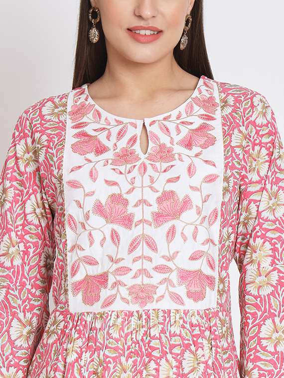 women three quarter sleeve kurta palazzo with dupatta set - 21304227 -  Standard Image - 6