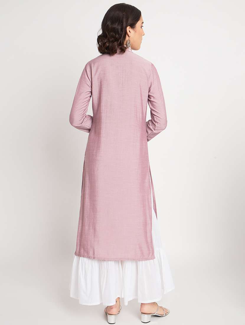 women lavender self design kurta pant set - 21304234 -  Standard Image - 4