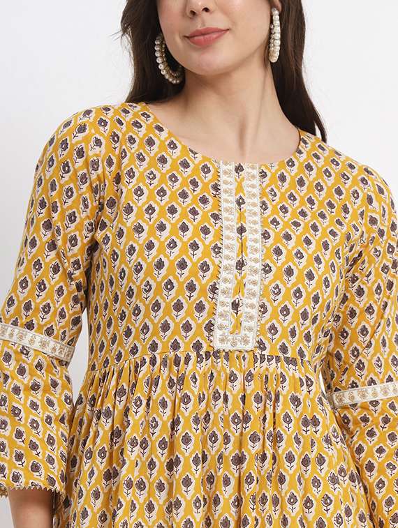 women three quarter sleeve kurta pant with dupatta set - 21304247 - Standard Image - 6