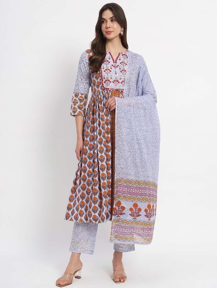 women floral kurta pant set with dupatta