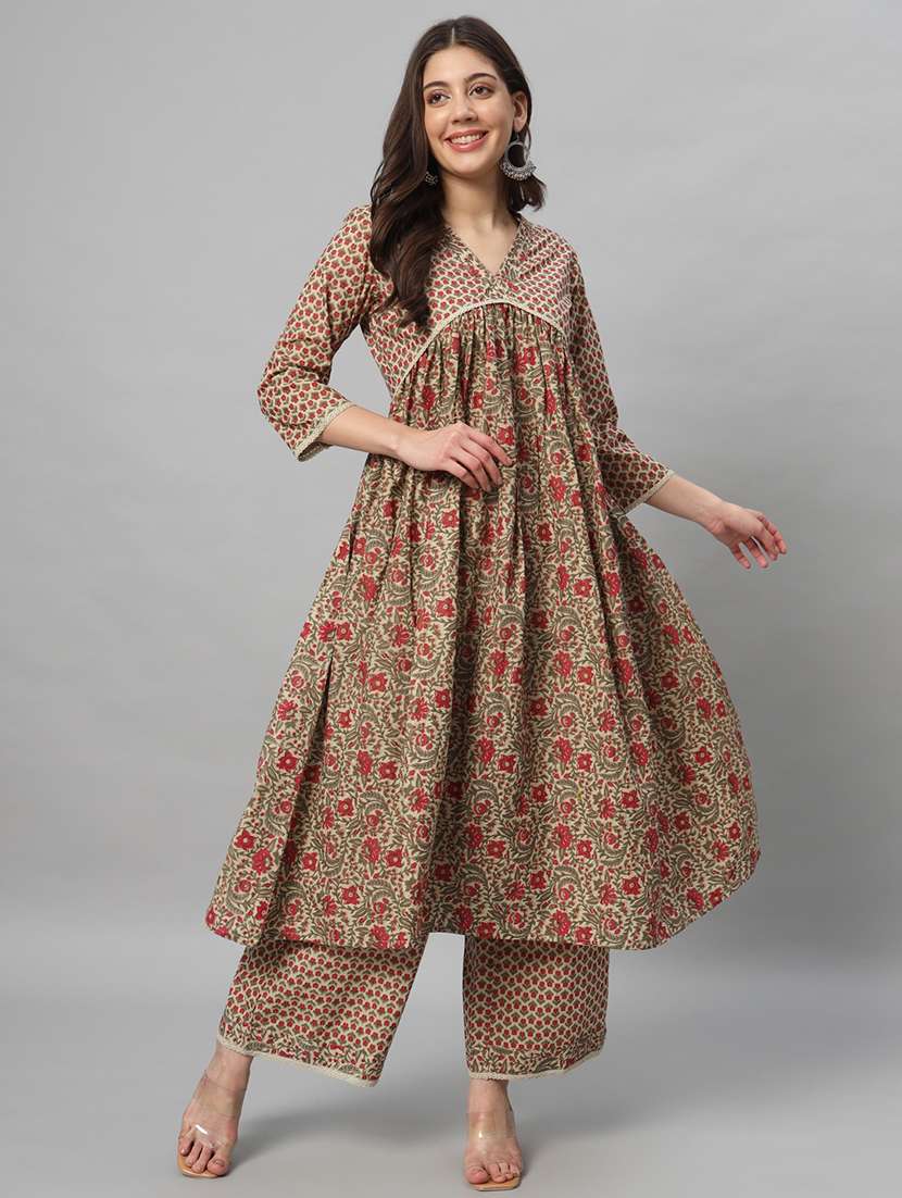 women kurta palazzo set wit dupatta - 21304260 -  Standard Image - 1