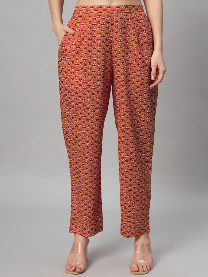 women orange floral printed kurta pant set - 21304261 - Standard Image - 4