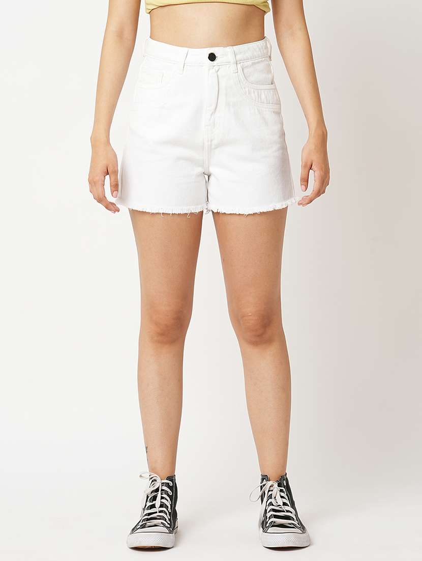white solid regular short