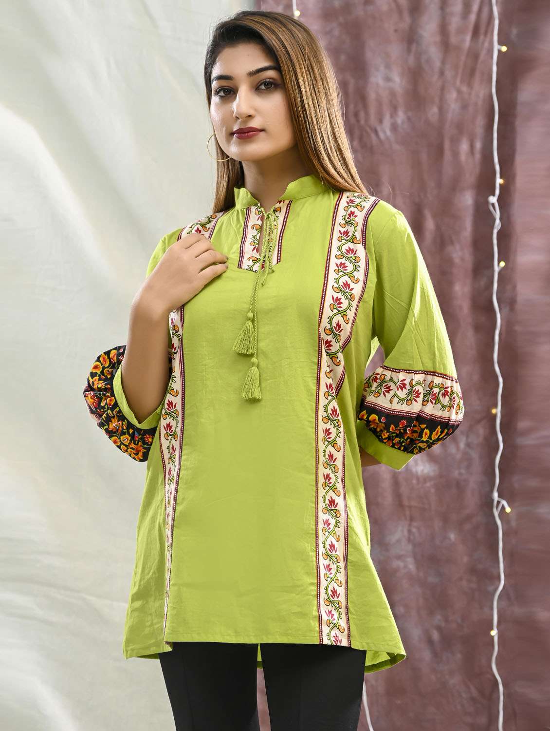 women printed  a-line tunic