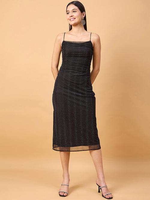 black polyester bodycon dress - 21305674 - Standard Image - 0