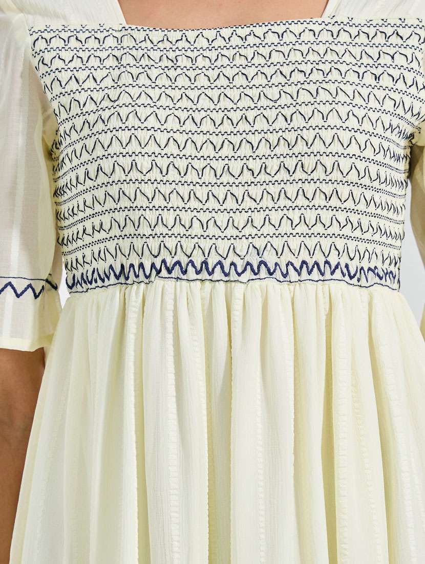 women embroidered short sleeve tiered maxi dress - 21307632 -  Standard Image - 4