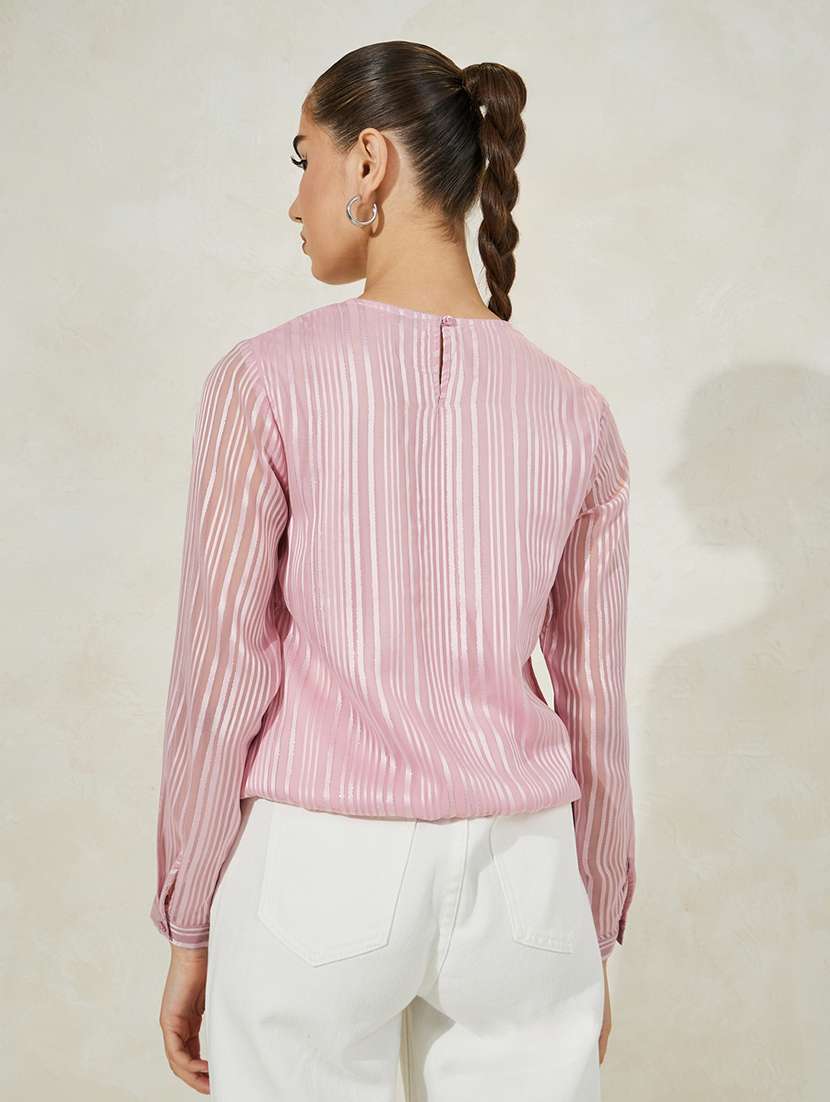 women self designed long sleeves straight top - 21307650 -  Standard Image - 1