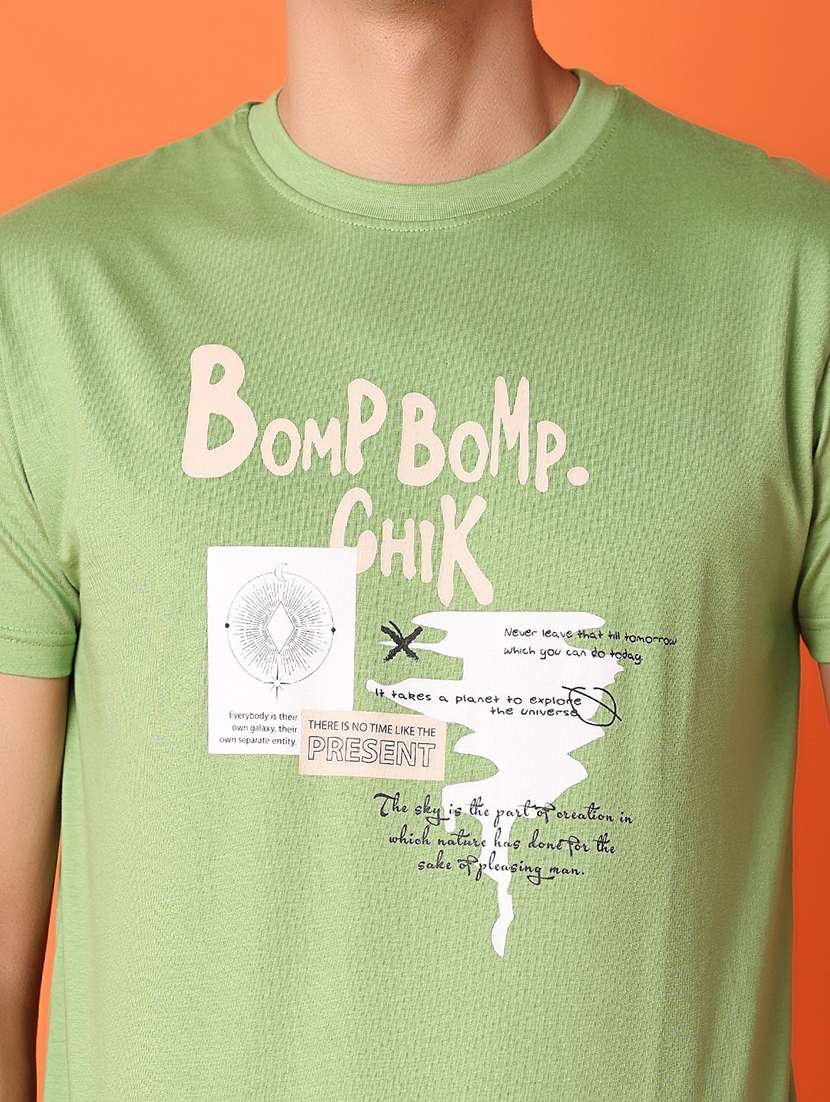 women green cotton front print t-shirt - 21307766 -  Standard Image - 4