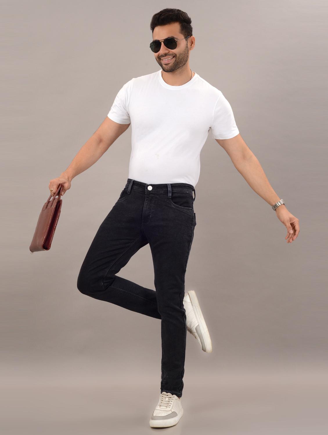 men mid rise plain jeans - 21307996 - Standard Image - 4
