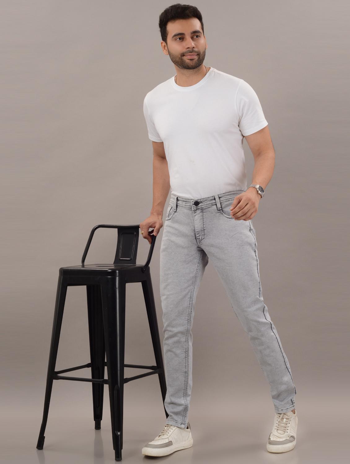 men mid rise plain jeans - 21307999 - Standard Image - 4