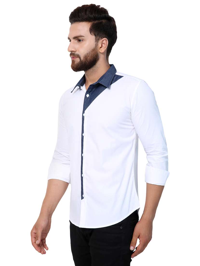 men solid cotton casual shirt - 21308035 -  Standard Image - 1