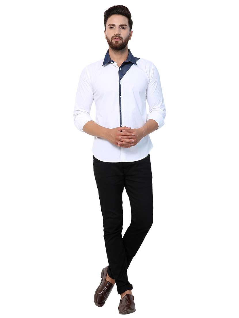 men solid cotton casual shirt - 21308035 - Standard Image - 4