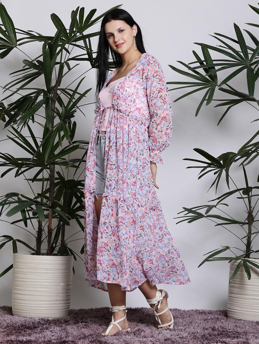 women white polyester regular shrug - 21308058 - Standard Image - 1