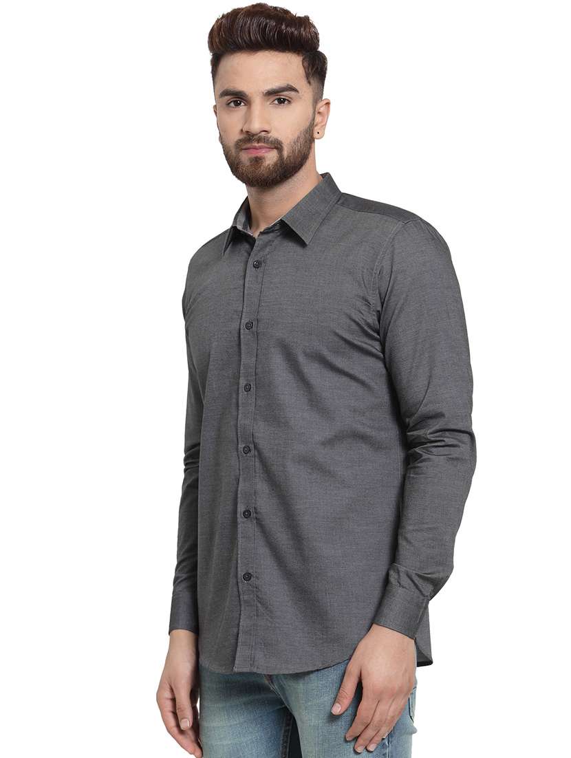 men long sleeved solid casual shirt - 21308088 -  Standard Image - 1