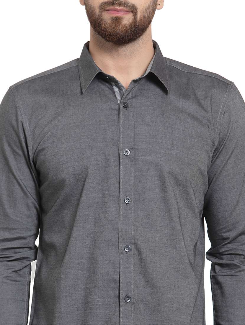 men long sleeved solid casual shirt - 21308088 -  Standard Image - 4