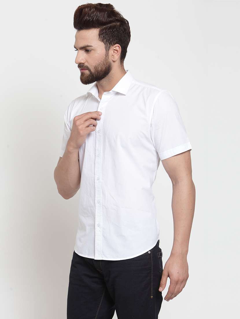 white cotton casual shirt - 21308093 -  Standard Image - 1
