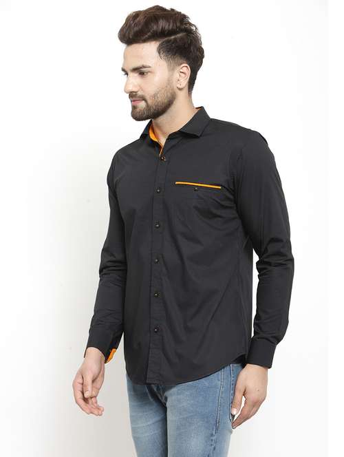 men long sleeved solid casual shirt - 21308098 - Standard Image - 0