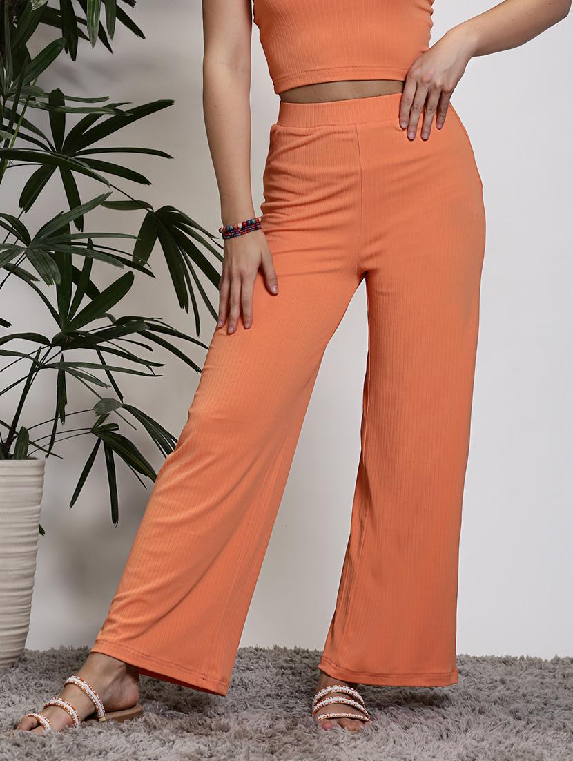 women orange polyester palazzo - 21308112 - Standard Image - 1