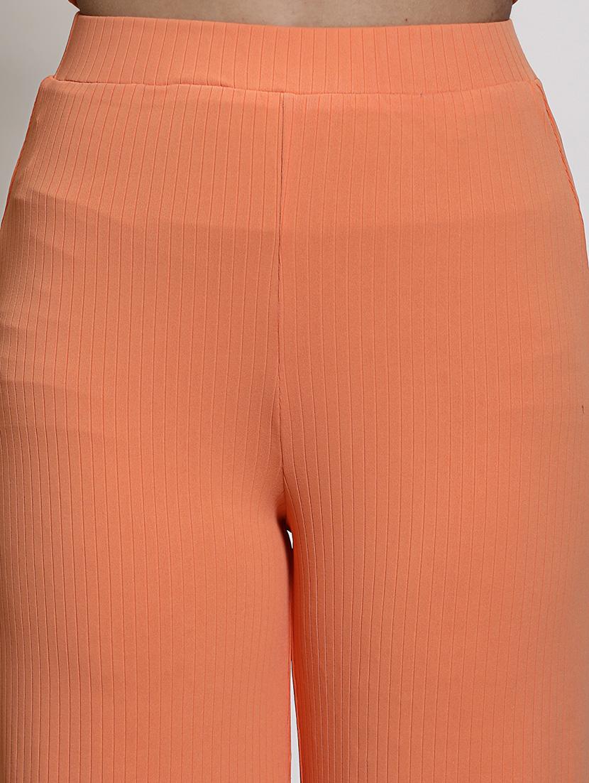 women orange polyester palazzo - 21308112 - Standard Image - 4
