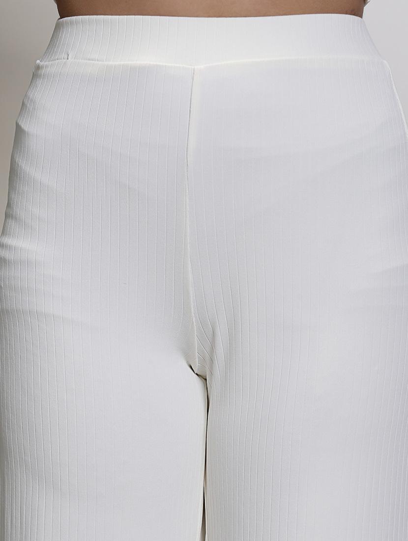 women white polyester palazzo - 21308113 - Standard Image - 4