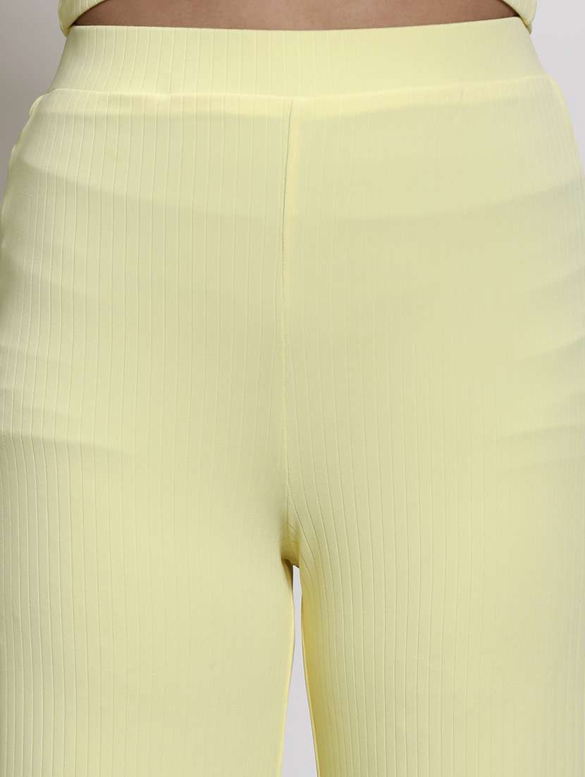 women yellow polyester palazzo - 21308115 -  Standard Image - 4