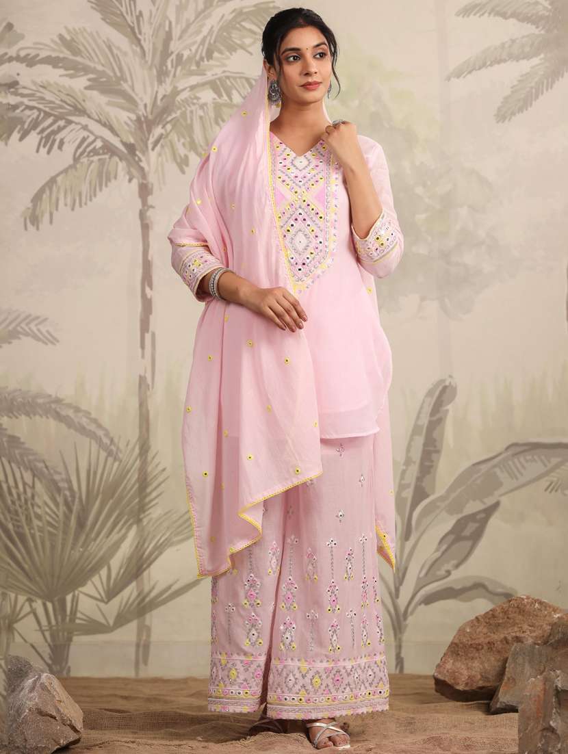 women kurta palazzo set wit dupatta