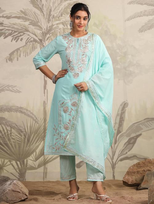 women kurta pant set with dupatta - 21308178 -  Standard Image - 0