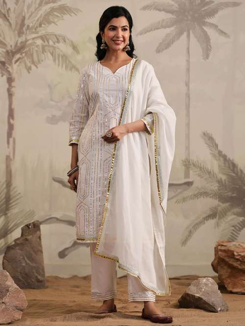 women kurta pant set with dupatta - 21308183 -  Standard Image - 0