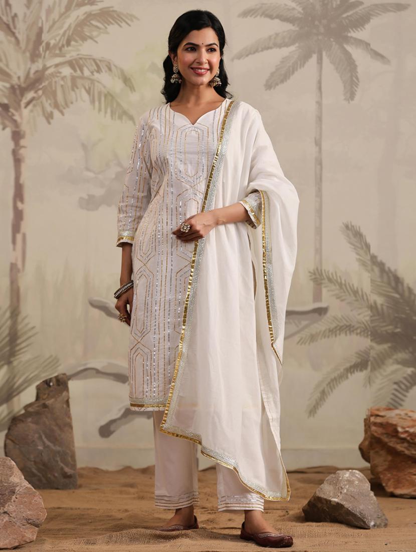 women kurta pant set with dupatta