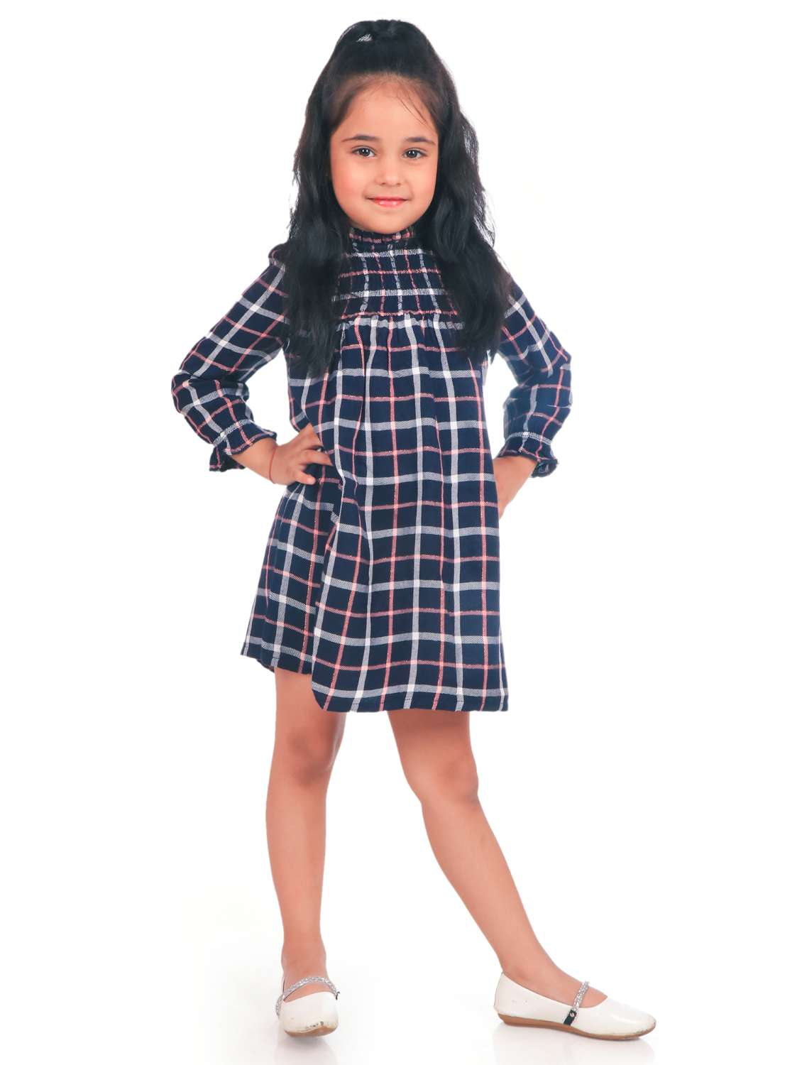 navy blue cotton frock - 21308253 -  Standard Image - 1