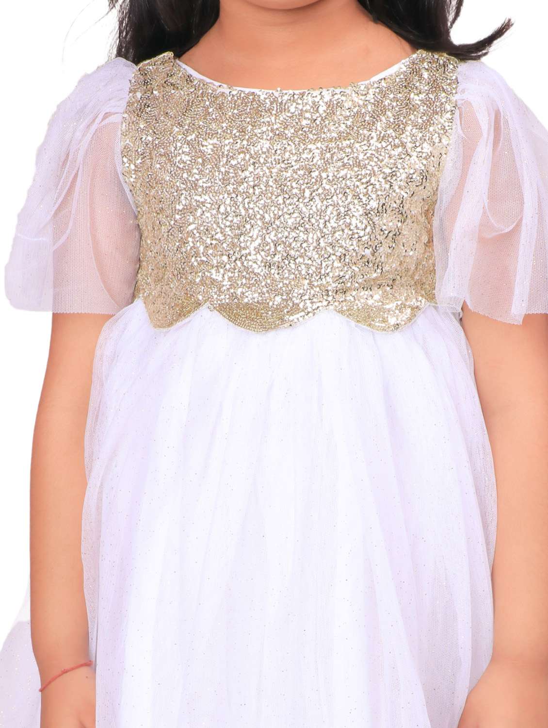 white polyester frock - 21308257 - Standard Image - 4