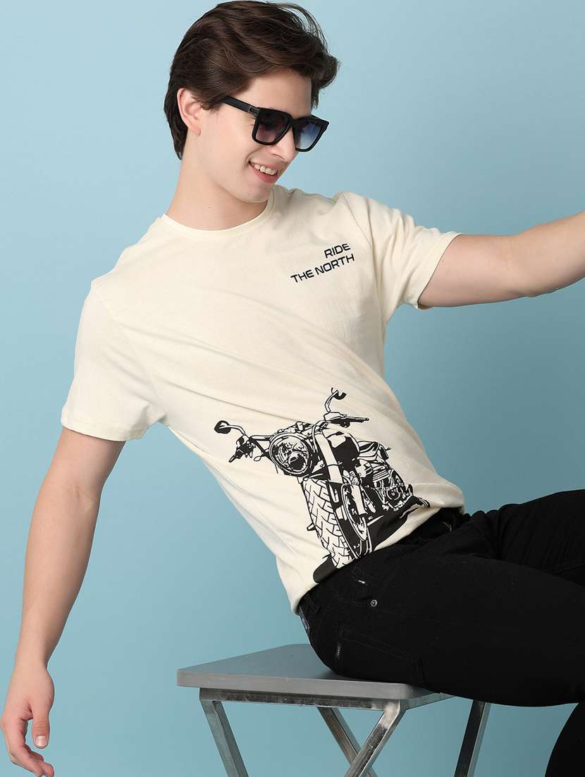 men front print short sleeve t-shirt - 21308486 -  Standard Image - 1