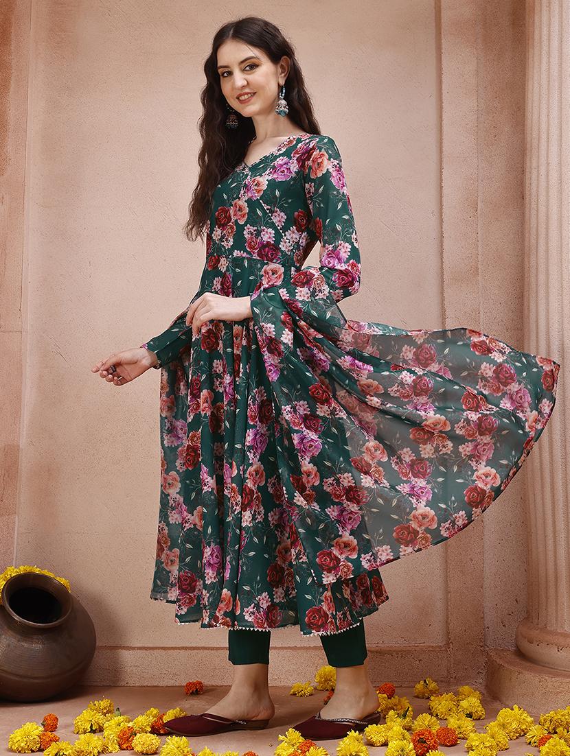 teal muslin kurta dupatta  set - 21308962 -  Standard Image - 1