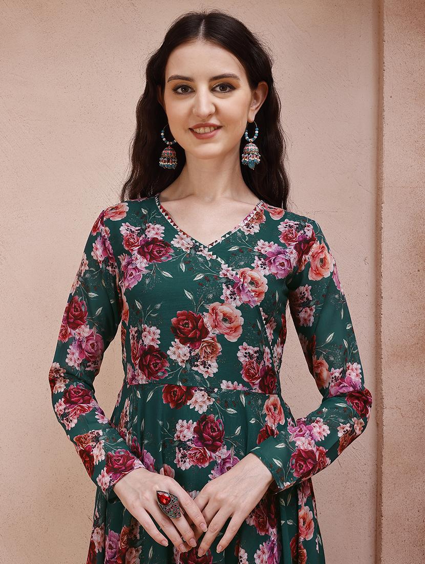 teal muslin kurta dupatta set - 21308962 - Standard Image - 4