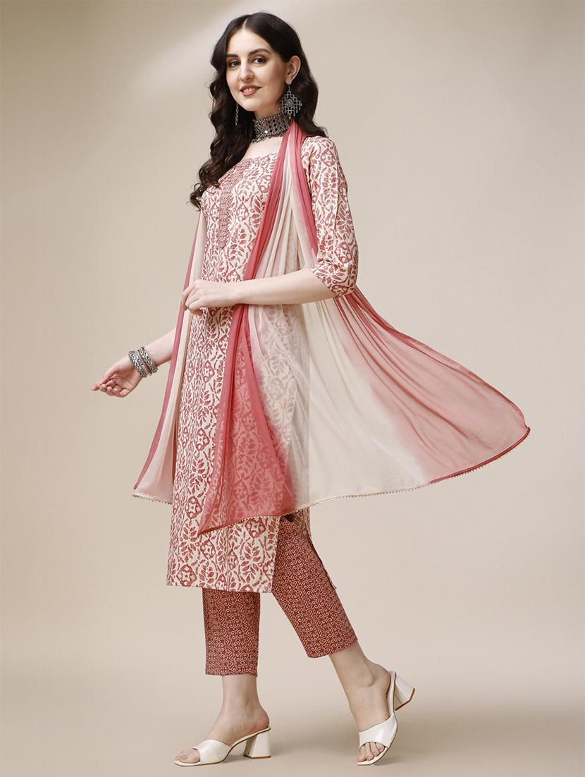 off white kurta dupatta set - 21308971 -  Standard Image - 1
