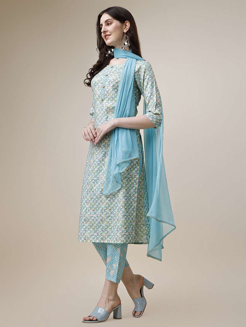 women white kurta dupatta set - 21308992 - Standard Image - 1