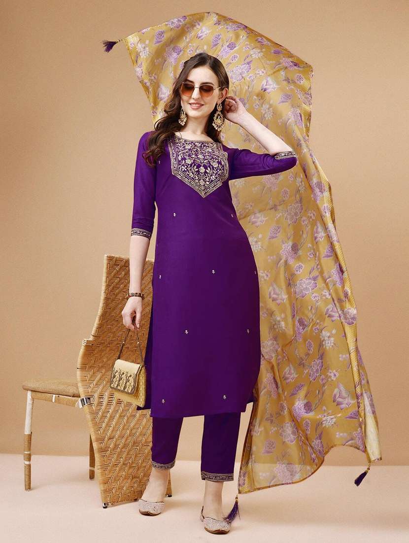 women kurta pant set with dupatta - 21309023 -  Standard Image - 1