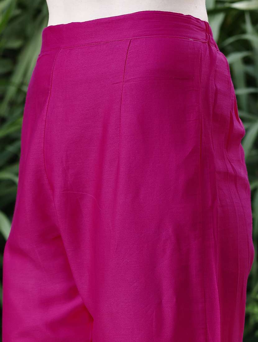 pink chanderi kurta dupatta set - 21309085 - Standard Image - 4