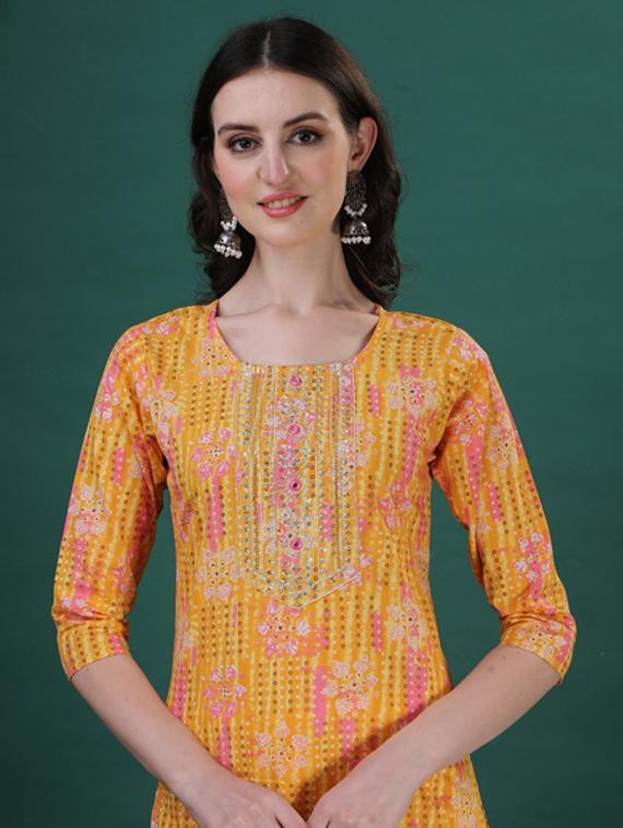 women yellow kurta dupatta set - 21309188 - Standard Image - 4