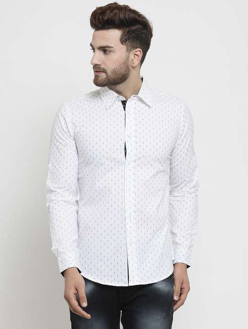 white printed casual shirt - 21309307 - Standard Image - 0