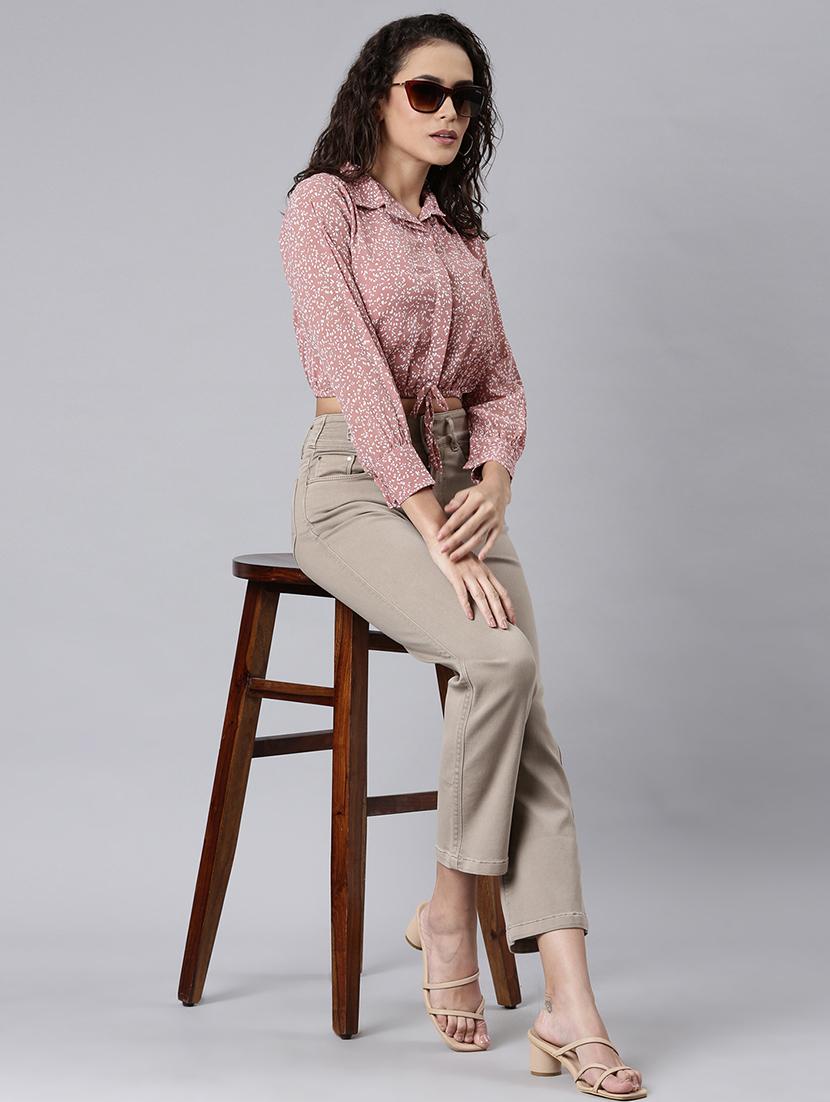 women pink georgette blouson top - 21310348 - Standard Image - 4