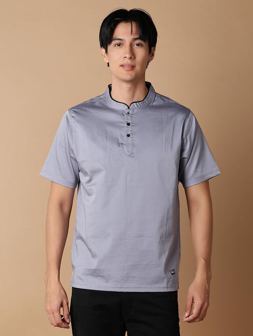 blue solid casual shirt - 21311036 -  Standard Image - 0